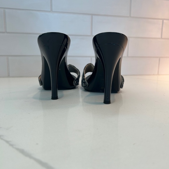 Dior Blue Canvas Logo Detail Slide Sandals - Picture 4 of 11